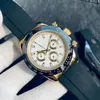 U1 Top-grade AAA Fashion Day Tona 116519LN Watch Men Designers Watches Ceramic Bezel Automatic Mechanical Movement Waterproof Rubber Strap Wristwatches 9A00