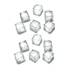 Baking Moulds 12Pcs Bar KTV Luminous Ice Square Toy LED Colorful Water Sensor White