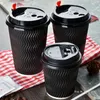 Gobelets jetables pailles 50 pièces de haute qualité épaissir Double couche papier de boisson 8 oz/12 oz/16 oz fête d'anniversaire faveur tasse à café avec couvercle