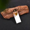 Pendant Necklaces Wholesale Natural Selenite Plaster Inlaid Citrine Stone Rock Mineral Specimen Jewelry Healing Energy Charms Free Ship