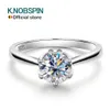 KNOBSPIN D VVS1 Ring GRA Certified Lab Diamond Solitaire Rings for Women Engagement Wedding s925 Sterling Silver Band 240402