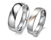 Moda jóias 316l aço inoxidável prata meio coração círculo simples amor real casal anel de casamento anéis de noivado valentin8149322