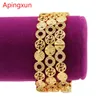 Apingxun Dubai Gold Color Bangle Design for Women Bridal Wedding Jewelry African/Indian/Ethiopian Party Party Gift 0203-4 240327