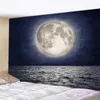 Hapentiler Beach Moon Gece Gökyüzü Arka Plan Ev Dekor Goblen Hippi Bohemia Yatak Odası Havlu Yoga Mat