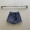 Damen-Shorts, Designer, 2024, Frühjahr/Sommer, neu, modisch und lässig, für Mädchen, altersreduzierend, kontrastfarbene, mit Buchstaben bestickte Denim-Shorts DLIR