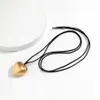 Sweet and Cool Exaggerated Big Love Pendant Necklace Simple and Adjustable Velvet Wax Thread Check AB77