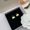 Bijoux bb boucle d'oreille sac de tempérament Type B lettre 925 argent aiguille boucles d'oreilles en laiton matériel boucles d'oreilles pour les femmes