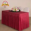 Saia de mesa frete grátis 1 peça tecido de poliéster luxuoso oval branco plissado capa para festa de casamento decoração de reunião el