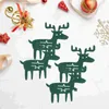 Pillow 4 Pcs Cutlery Holder Christmas Dining Table Elk Shaped Bags Pouches Cloth Tableware Adorable Banquet Party Fork Themed