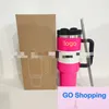 Topp 40oz nytt handtag Car Cup 304 Rostfritt stål Straw Ice Cream Cups Neon Style