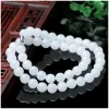 Pendants Perfect Holiday Gifts Chain Natural White Jade Collier perlé Fine Bijoux Real Chinese Boutique Pendant Accessoires