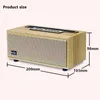 Portabla högtalare Multi Functional Wood Bluetooth -högtalare TWS Wireless Subwoofer Remote Sound System Mobiltelefon Holder Portable FM Radiol2404