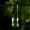 Boucles d'oreilles pendantes 1 paire, accessoires Cheongsam, Style chinois ancien, longs crochets d'oreille, bijoux Hanfu, cadeau pour femmes et filles