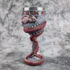 Bicchieri da vino Scultura 3D Drago cinese personalizzato Vero calice Serbatoio in acciaio inossidabile ad alto aspetto Resina vintage