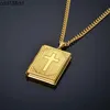 Jesus Cross Necklace Jewelry For Men Women 14k Yellow Gold Chain Male Photo Locket Style Jesus Crucifix Pendant Necklace