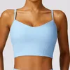 Completo da yoga da donna senza anello in acciaio, intimo sportivo, top da allenamento a costine traspirante, reggiseno sportivo con apertura sul retro, gilet interno ed esterno