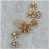 Hair Clips Barrettes Handmade Exquisite Gold Color Snowflake Bridal Comb Gorgeous Crystal Hairpin Womens Earrings Tiara Accessoessorie Otknj