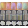 Sombra (mistura de 5 cores = 500grs) sinfonia pó perolado para unhas glitter branco sereia camaleão mica/pigmento pérola maquiagem sombra
