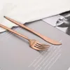 Ensembles de vaisselle 1set Rose Matte Set en acier inoxydable Dîner Hone Knife Fork Spoon Kitchen Speerware Table Valer