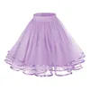 Gonne Moda da donna Mini gonna a rete svasata Vita elastica Tinta unita Tutu Festa di ballo per adulti Mardi Gras Puffy