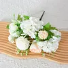 Dekoratif çiçekler yapay İskandinav gül demeti düğün gelin tutma nakış topu şakayık çiçek