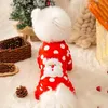 Vêtements pour chiens Costume de Noël Costume de Noël à pois Père Noël Vacances Chiot Chat Pulls Tenues Mignon Manteau d'hiver Combinaison Vêtements pour animaux de compagnie