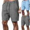 Men's Shorts Mens Shorts 2023 New Mens Imitation Cotton Linen Shorts Summer Breathable Shorts Solid Color Linen Mens Fitness Street ClothingC240402