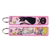 Porte-clés Longes Différents types de dessins animés Cool Key Tag Broderie Fobs pour motos voitures sac à dos porte-clés mode anneau GI OTC1D