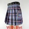 Skirts Free Belt Pleated Skirt Harajuku Plaid Women High Waist Mini Tennis Pocket A-line Streetwear Vintage Gothic Korean Fashion