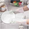 Engångshandskar 1Pair Sile Cleaning Dishwash Scrubber Dish Washing Sponge Rubber Tools Drop Delivery Home Garden Kitchen Dining B Otbad