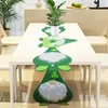 Table Cloth DIY Decor Patrick's Day Runner For Festive Celebrations Gnomes Pattern Home Offices