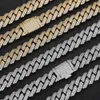 Hip Hop Jewelry 12mm Diamond Prong Cuban Link Chain Bracelet White Gold Plated Cuban Chain Necklace for Men and Women