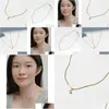 Autres pendentifs Lii Ji American 14K Gold Filled Perle Pendentif Collier 40 5cm Minimaliste Simple Boho Choker Drop Livraison Bijoux Collier Dhpvm