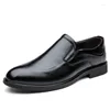 Dress Shoes Quality Slip On Patent Leather Mens Formal 2024 Breathable Decent Office Work Security Black