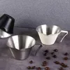 Dekoracyjne figurki ze stali nierdzewnej kubek Espresso z uchwytem w kształcie litery V profesjonalne domowe akcesoria do kawy