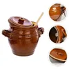 Bouteilles de stockage pot de cornichons traditionnel auto-pressurisé pour emporter des récipients alimentaires avec couvercles rétro en céramique
