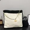 Kvinnor Designer Tote 22Bag Kvinnor Fashion Shoulder Bags Läder Handväska stor kapacitet shoppingväska lyx varumärke kedja påse guld bokstav pläd väskor