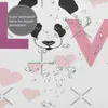 Rideaux de douche Panda In Love, 72x72 pouces, avec crochets, motif de bricolage, Protection de la vie privée