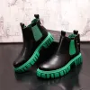 Сапоги 2022 Fashion New Leather Men Casual High Tops Shoes Motorcycle Boots Chelsea Boots Young Man Work Boots Zapatillas hombre