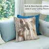 Pillow Brown Printed Faux Fur Realistic Image Throw Christmas For Home Decorative