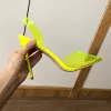 Pumps Veowalk Yellow Summer Women Transparent PVC Pointy Toe Slingback Stiletto Pumps 8cm 10cm 12cm Sexy High Heel Shoes Size 3345