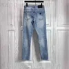 Herr jeans designer ny p familj pra pu raka raka casual byxor triangel etikett självhäftande strip broderad brev denim ne6n