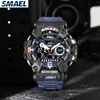 Wristwatches SMAEL 8072 Outdoor Tactical Men's Alloy Military Style Watch Night Glow Waterproof Dual Display Quartz Electronic
