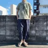 Pantaloni da uomo Firmranch Primavera Estate Hirata giapponese vintage allentato gamba larga a righe nono per uomo donna pantaloni Harem in vita elastica