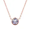 Simple Circular 6mm AAA Zircon Small Pendant Necklace for Women's Popular Zircon Jewelry Wholesale