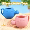 Sand Play Water Fun TYRY.HU Outdoor Beach Watering Pot Silicone Baby Toy for Garden BPA free Silicone Soft Material Kids Summer Play Outside 240402