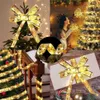 LED Strings Christmas Tree Ribbon Fairy Lights Indoor DIY Lace Bows String Light Battery Powered Twinkle for New Year Decor YQ240401