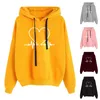 Sudaderas con capucha para mujer, informal, con estampado de amor, Sudadera con capucha de invierno para mujer, Sudadera con capucha elegante para jóvenes, blusa holgada de manga larga con cordón, otoño