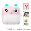 Children Kids Camera Instant Print Mini Digital Video for 1080P HD Screen Outdoor Toy Thermal Paper 240319