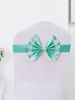 Chair Covers Free Elastic Back Flower Wedding Banquet Cover With Golden Bow El Decoration Ribbon